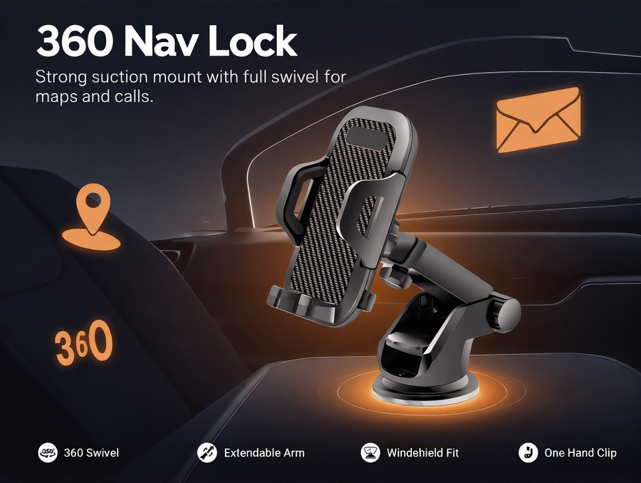 360° Car Phone Mount (Windshield)
