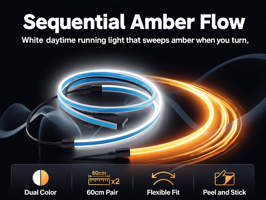 Sequential LED DRL Strips 60cm (Pair)