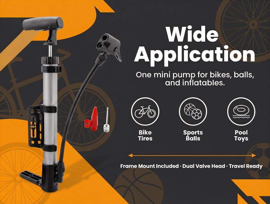 Mini Bike Pump with Mount Frame